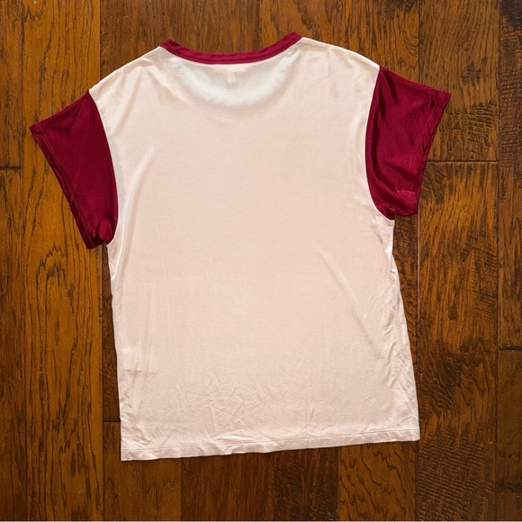 Rag & Bone Dusty Pink Colorblock Penny Tee Medium - Picture 4 of 8